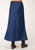 Roper Womens Indigo Blue 100% Cotton Bias Cut Midi Skirt