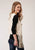 Roper Womens Cream Polyester Fitted Faux Suede Vest