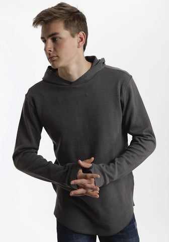 Ouray Mens Grey 100% Cotton USA Thermal Hoodie