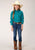 Roper Girls Kids Turquoise Cotton Blend Solid Poplin L/S Shirt