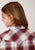 Roper Girls Red/White 100% Cotton Ombre Plaid L/S Shirt