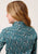 Roper Girls Kids Turquoise 100% Cotton Upstream Paisley L/S Shirt