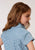 Roper Girls Kids Blue Cotton Blend Stretch Check S/S Shirt