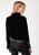 Roper Womens Black Polyester Velvet Cropped Jacket