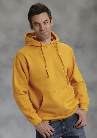 Ouray Mens Yellow Poly/Cotton USA Solid Hoodie