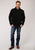 Roper Mens Black Polyester Micro Fleece Zip Jacket