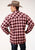 Roper Mens Red 100% Cotton Sherpa Flannel Plaid L/S Shirt