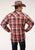 Roper Mens Orange 100% Cotton Sherpa Flannel Plaid L/S Tall Shirt