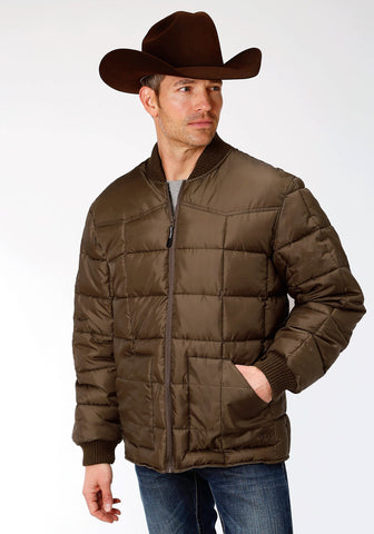 Roper Mens Chocolate Polyester Quilted Insulated Jacket