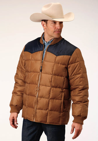 Roper Mens Brown Polyester Quilted Insulated Jacket