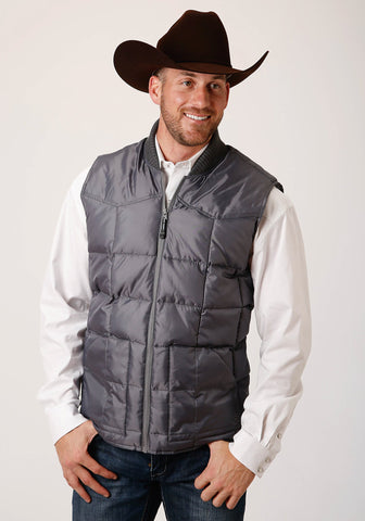 Roper Mens Grey Polyester Insulated Price Point Vest