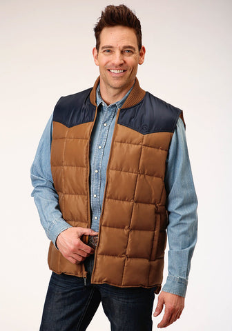 Roper Mens Brown Polyester Quilted Insulated Vest