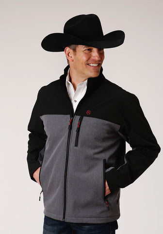 Roper Mens Grey/Black Polyester Hi-Tech Fleece Softshell Jacket
