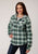 Roper Womens Green/White 100% Cotton Reversible Hooded Jacket