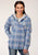Roper Womens Blue 100% Cotton Thermal Lined Hooded Jacket