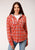 Roper Womens Orange/Red 100% Cotton Reversible Hooded Jacket