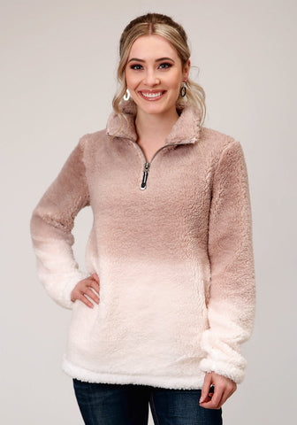 Roper Womens Pink Polyester Polar Fleece Dip Dye Jacket