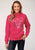 Roper Womens Rose Pink Cotton Blend Longhorn Hoodie