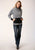 Roper Womens Grey/Black Polyester MicroFleece Pullover Jacket