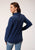 Roper Womens Melange Navy Polyester Micro Fleece Jacket