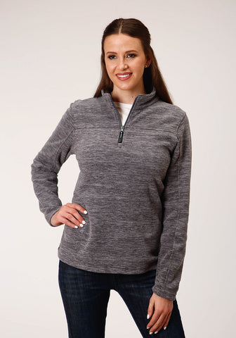 Roper Womens Melange Grey Polyester Micro Fleece Jacket