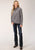 Roper Womens Heather Charcoal Polyester Micro Fleece Jacket