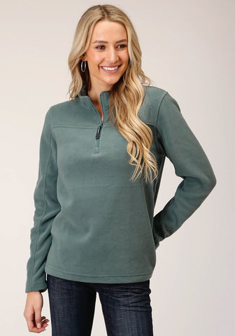 Roper Womens Misty Green Polyester Micro Fleece Jacket