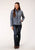 Roper Womens Heather Blue Polyester Softshell Zip Jacket