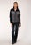 Roper Womens Gray/Black 100% Cotton Softshell Technical Jacket