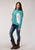 Roper Womens Melange Aqua Polyester Fleece Jacket