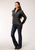 Roper Womens Charcoal Grey Polyester Fleece Jacket