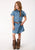 Roper Girls Kids Dark Denim 100% Cotton Western S/S Dress