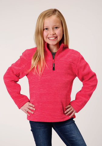 Roper Girls Neon Pink Polyester Micro Fleece Jacket