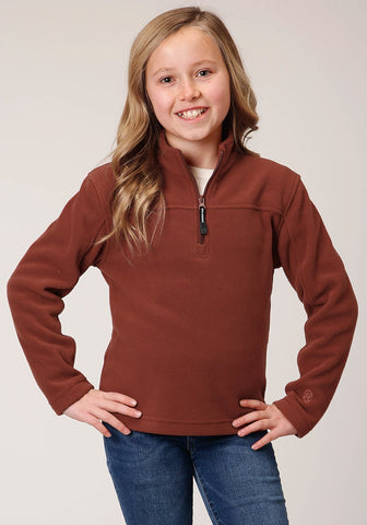 Roper Girls Kids Sienna Rust Polyester Micro Fleece Jacket