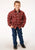 Roper Boys Kids Wine 100% Cotton Sherpa Flannel Plaid L/S Shirt