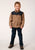 Roper Boys Kids Brown/Black Polyester Micro Fleece Jacket