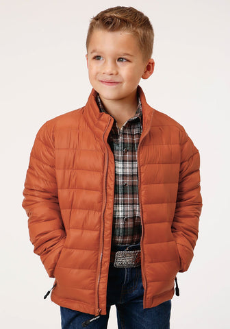 Roper Boys Kids Rust Nylon Crushable Poly Filled Jacket