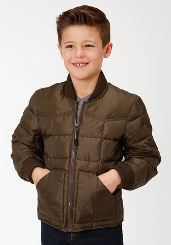 Roper Boys Kids Chocolate Polyester Quilted Insulated Jacket