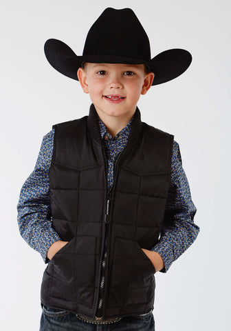 Roper Rangegear Boys Kids Black Polyester Insulated Vest