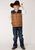 Roper Boys Kids Brown Polyester Quilted Poly-Filled Two-Tone Vest