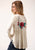 Roper Womens Cream Rayon/Nylon Floral Embroidery Cardigan