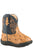 Roper Boys Infants Tan/Navy Faux Leather Ostrich Cowbabies Cowboy Boots