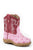 Roper Newborn Girls Boots Pink Faux Leather Ostrich Zip Cowbabies