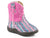 Roper Infant Girls Pink Faux Leather Glitter Waves Cowboy Boots