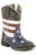 Roper Boots Infant Blue Leather 5in USA Flag American Cowboy