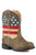 Roper Usa Flag Boys Toddlers Brown Faux Leather Patriot Cowboy Boots