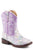 Roper Toddler Girls Lavender Faux Leather Glitter Floral Cowboy Boots