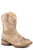 Roper Metallic Girls Toddlers Beige Faux Leather Lola Cowboy Boots