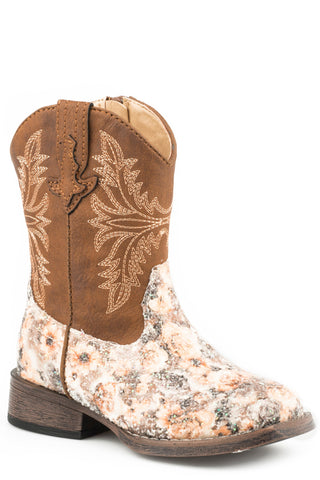 Roper Toddlers Girls Multi Floral Faux Leather Claire Cowboy Boots