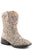 Roper Girls Toddlers Tan Faux Leather Glitter Galore Cowboy Boots
